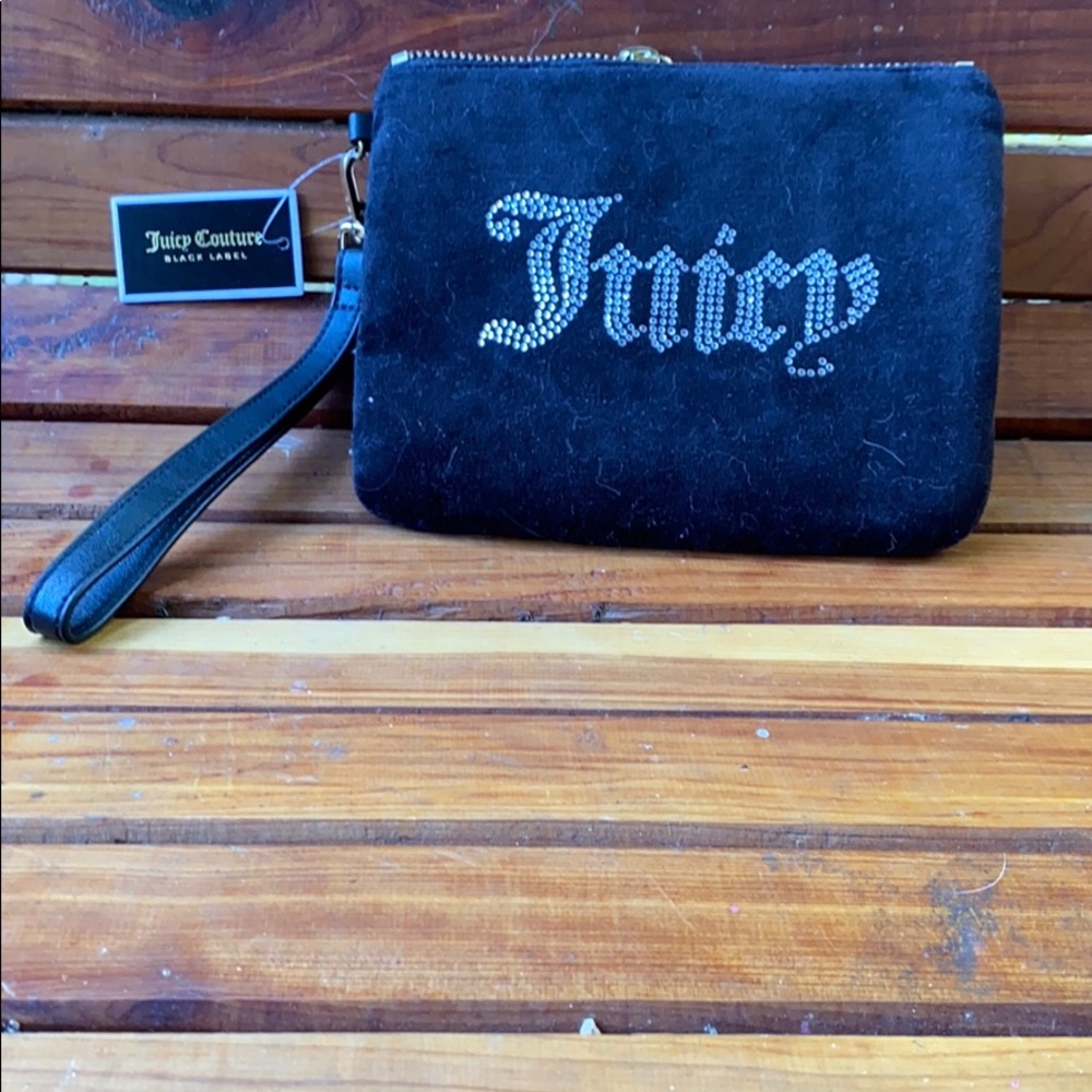 Juicy Couture black velvet wristlet